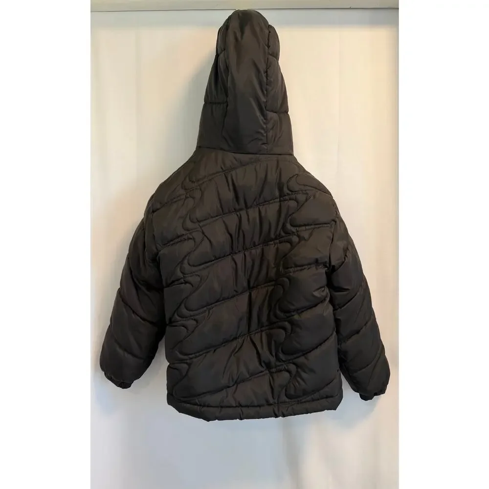 Nike Kids' Black Stylish Quilted Puffer Jacket - Size 6-7